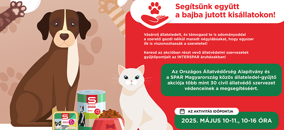 Országos összefogásra hív a SPAR –  indul az állateledel-gyűjtés a rászoruló négylábúaknak
